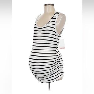 Motherhood Black and White Striped Maternity Top